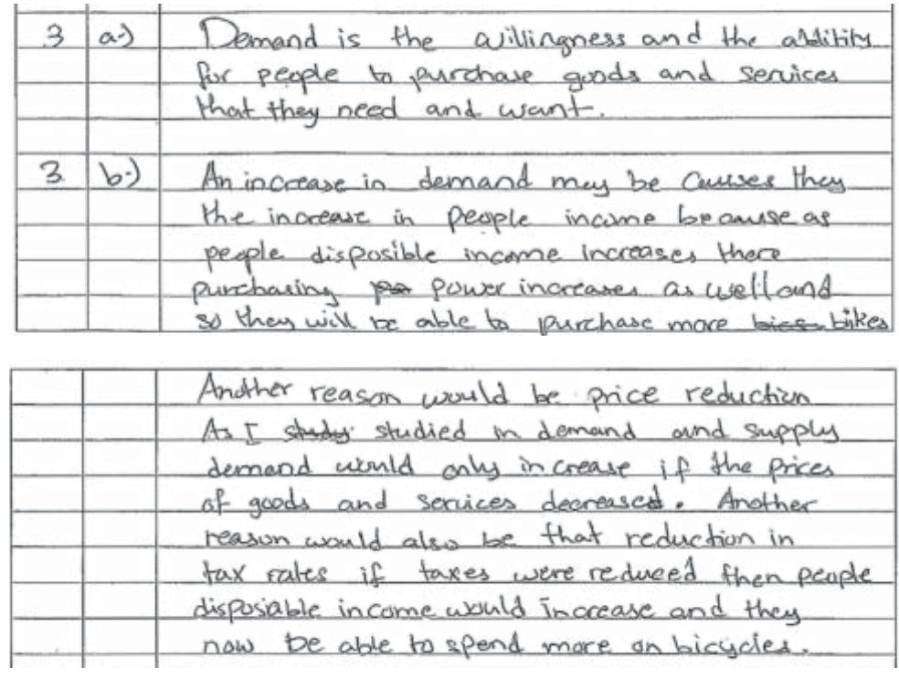 Example Candidate Responses (Standards Booklet)